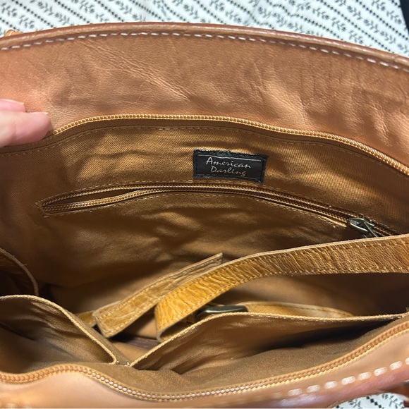 Tooled Leather, Hair on Hide & Fringe Western Purse - Picture 4 of 9